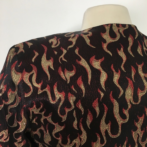 Vintage Banjo Dallas Western Jacket Flames Moto M - Picture 5 of 8